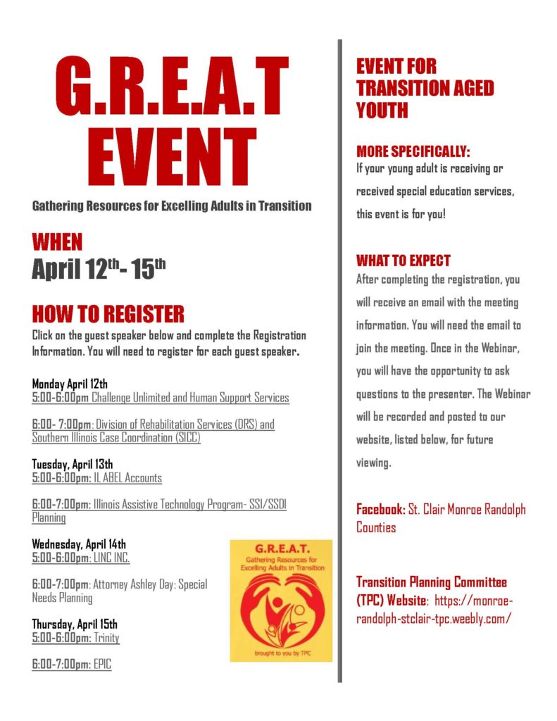 G.R.E.A.T. Event (St. Clair, Monroe & Randolph Counties) - EP!C